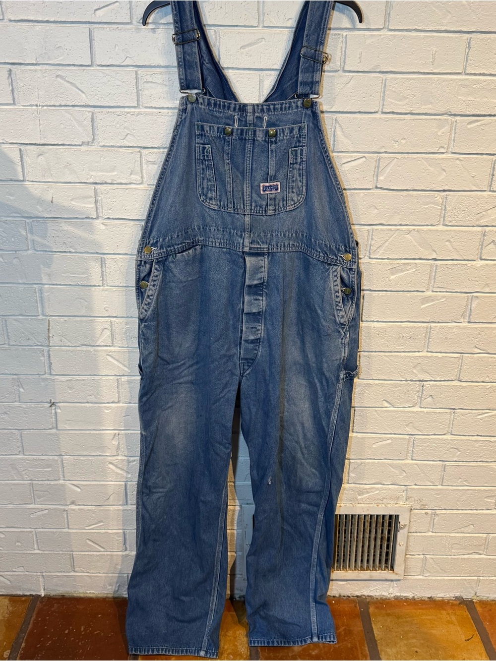 Vintage Big Smith Blue Denim Overalls Mens XL